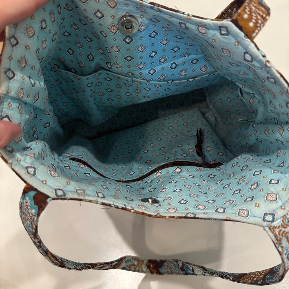 Vera Bradley Java Blue Shoulder Tote Bag Retired Print 2006 Y2K - Picture 7 of 13
